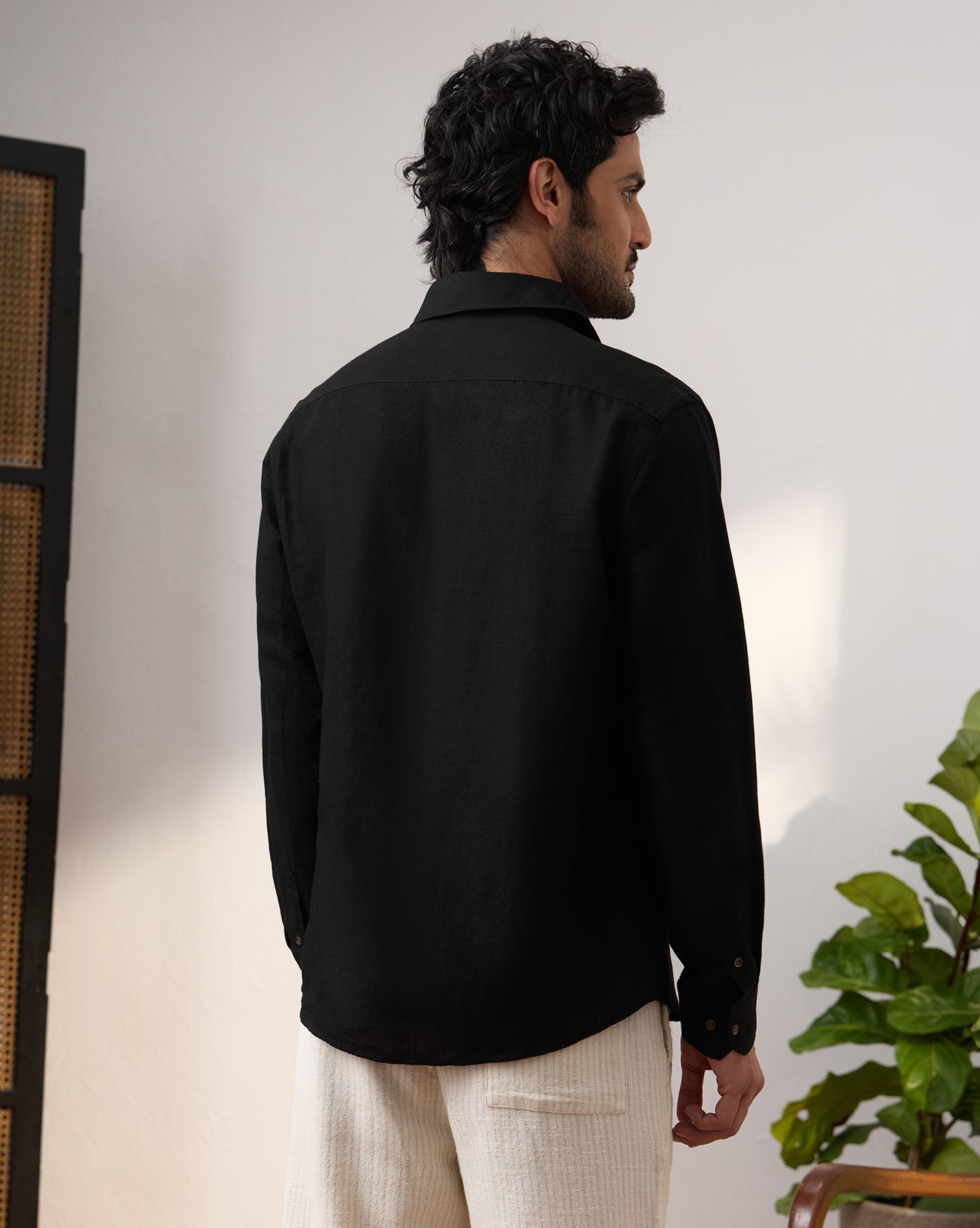 The Linen Rich Shirt Black