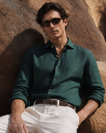 The Linen Rich Shirt Vahro Green