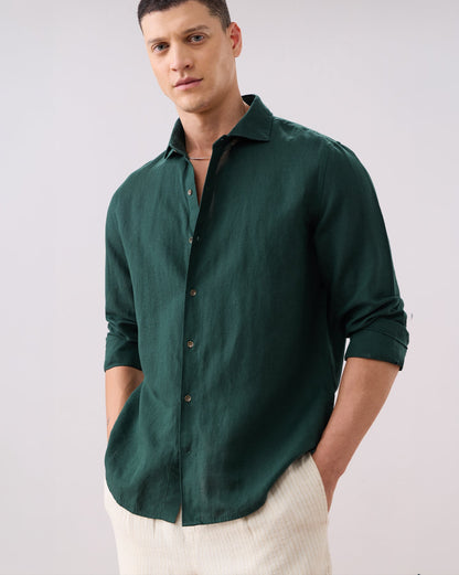 The Linen Rich Shirt Vahro Green