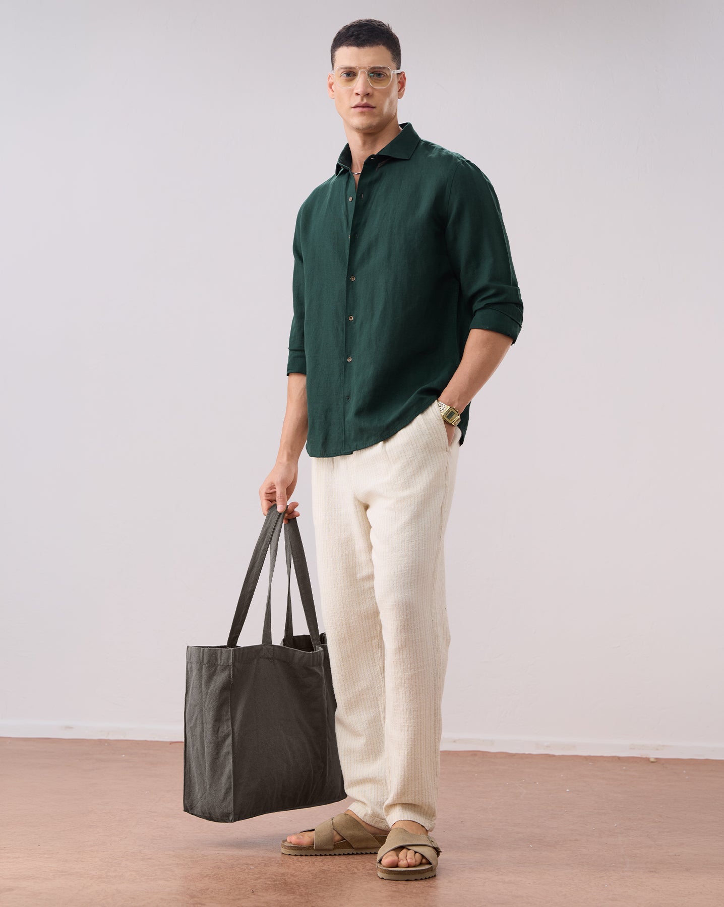 The Linen Rich Shirt Vahro Green
