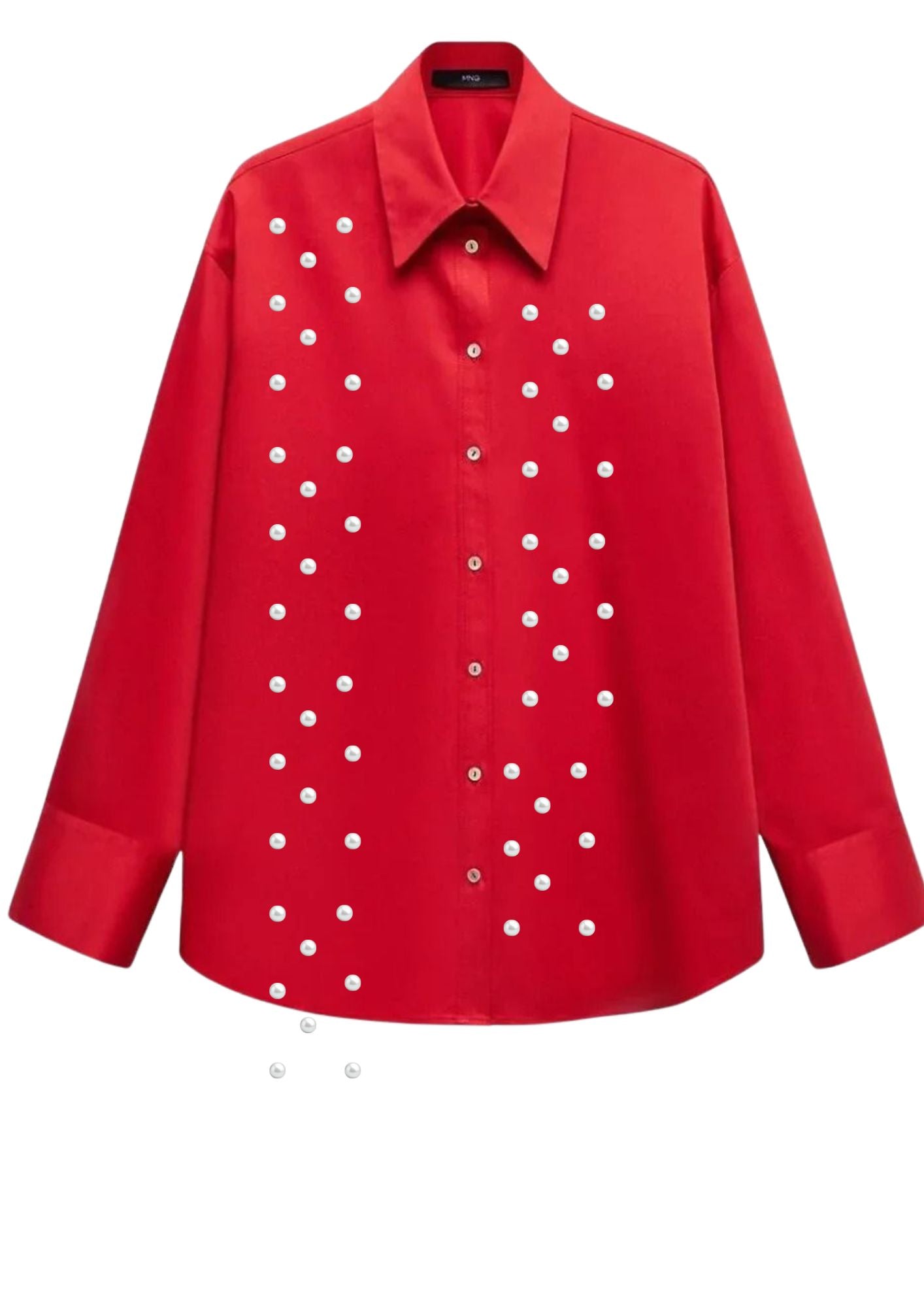 RED PEARL WORK CASUAL SHIRT | De Novoo at Broadway