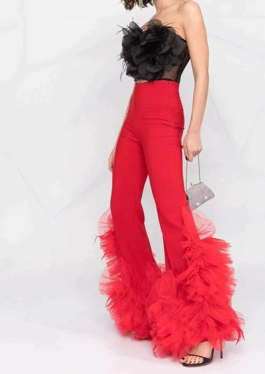 RED TULLE PANTS | De Novoo at Broadway