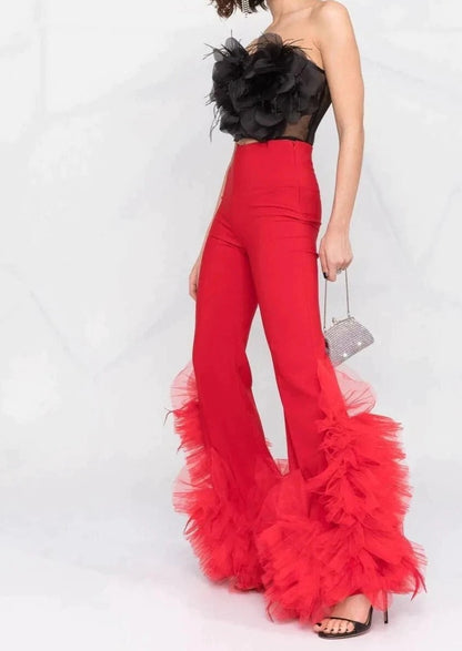 RED TULLE PANTS | De Novoo at Broadway