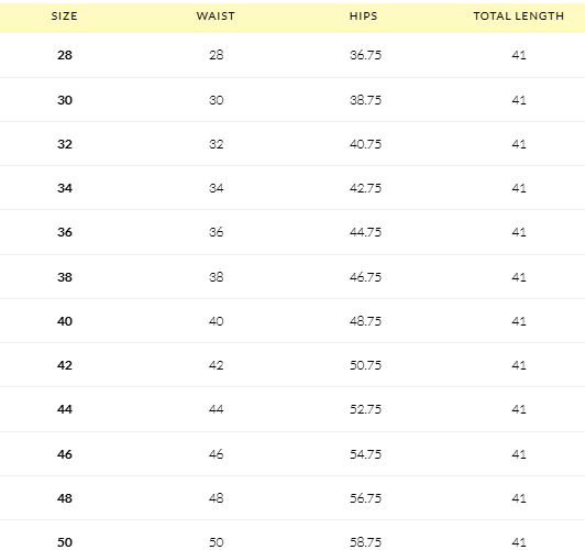 Size Chart for Noctara Black Relaxed Fit Stretch Chinos for Men