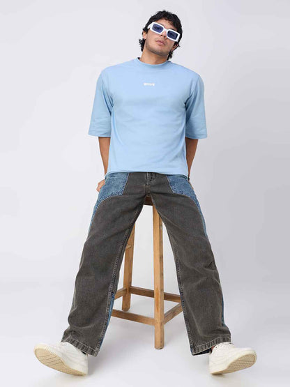 Dual Panel Mix Match Men's Straight Fit Jeans