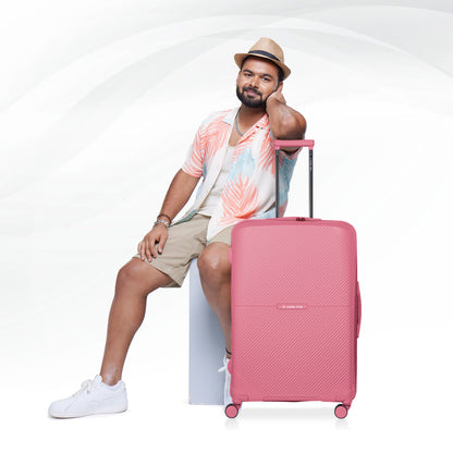 Nasher Miles Hawaii TSA Lock and Anti-Theft Hard-Sided Polypropylene Check-in Luggage Pink 28 inch |75 Trolley Bag | Suitcase
