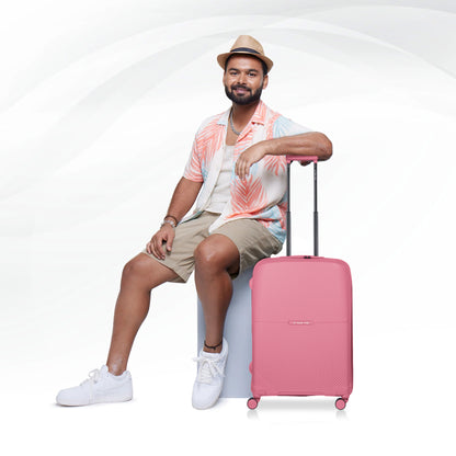 Nasher Miles Hawaii TSA Lock and Anti-Theft Hard-Sided Polypropylene Cabin Luggage Pink 20 inch |55 Trolley Bag | Suitcase