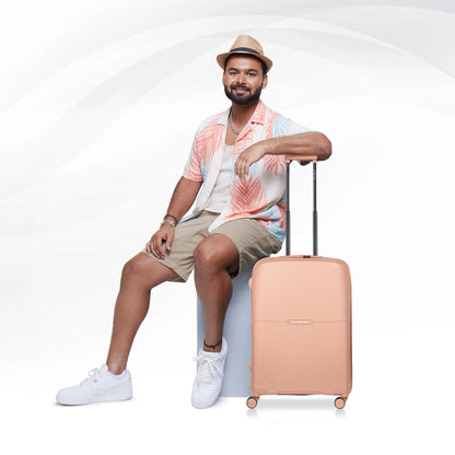 Nasher Miles Hawaii TSA Lock and Anti-Theft Hard-Sided Polypropylene Cabin Luggage Peach 20 inch |55 Trolley Bag | Suitcase