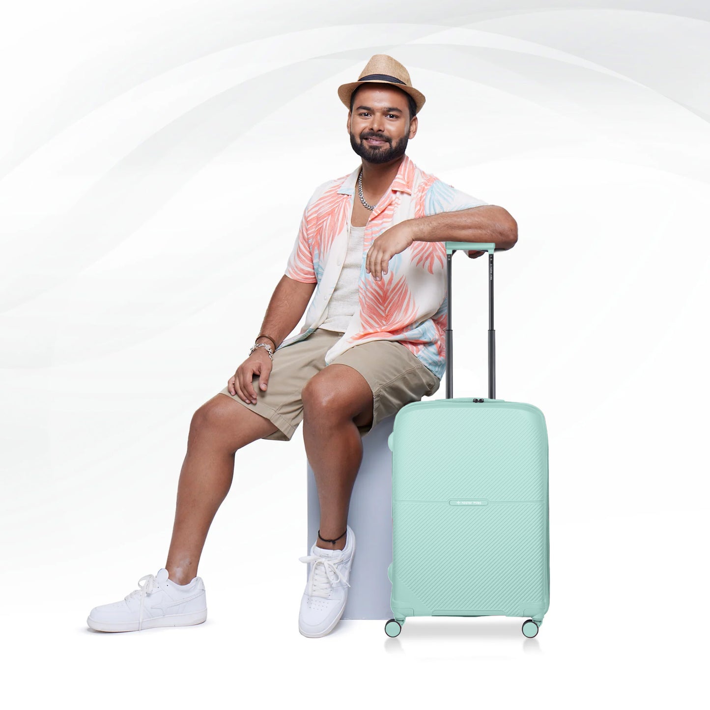 Nasher Miles Hawaii TSA Lock and Anti-Theft Hard-Sided Polypropylene Cabin Luggage Pastel Green 20 inch |55 Trolley Bag | Suitcase