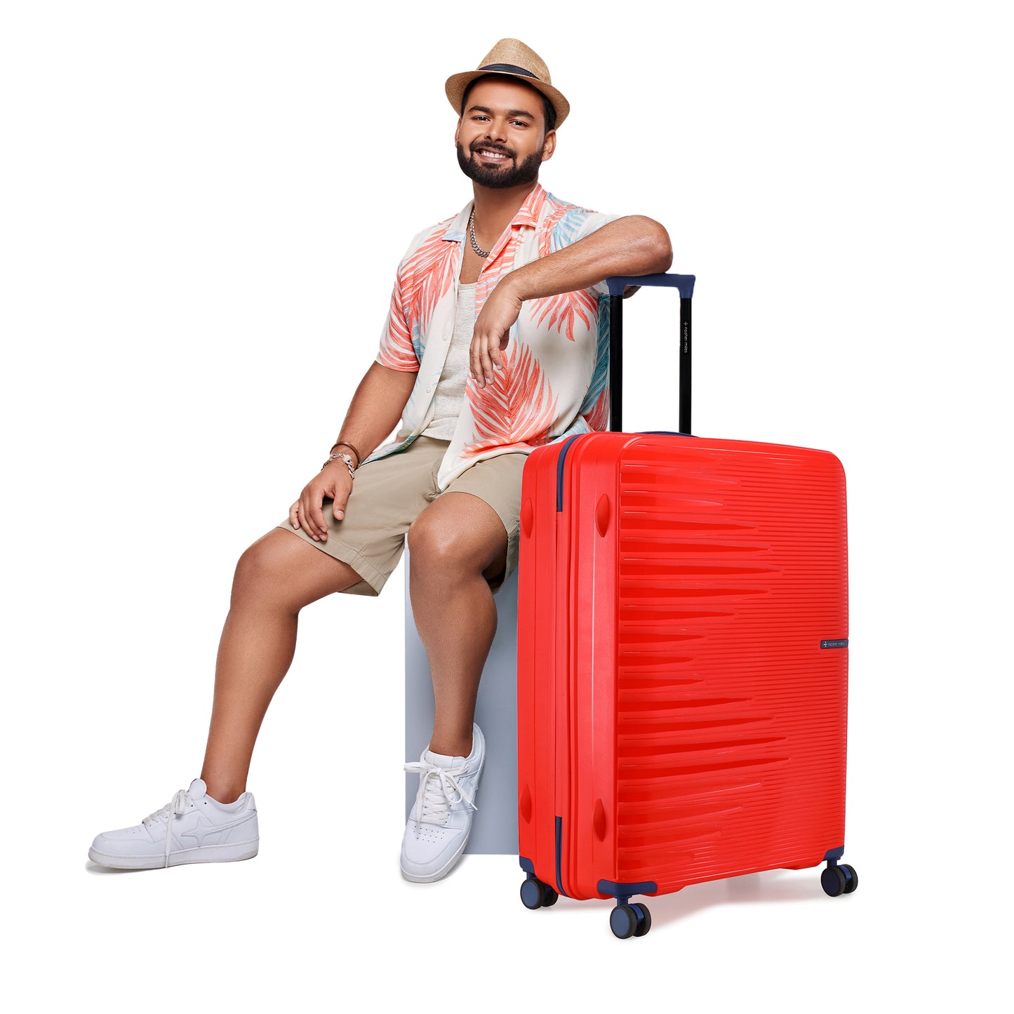 Nasher Miles Havelock TSA Lock and Anti-Theft Hard-Sided Polypropylene Check-in Luggage Red 24 inch |65 Trolley Bag | Suitcase