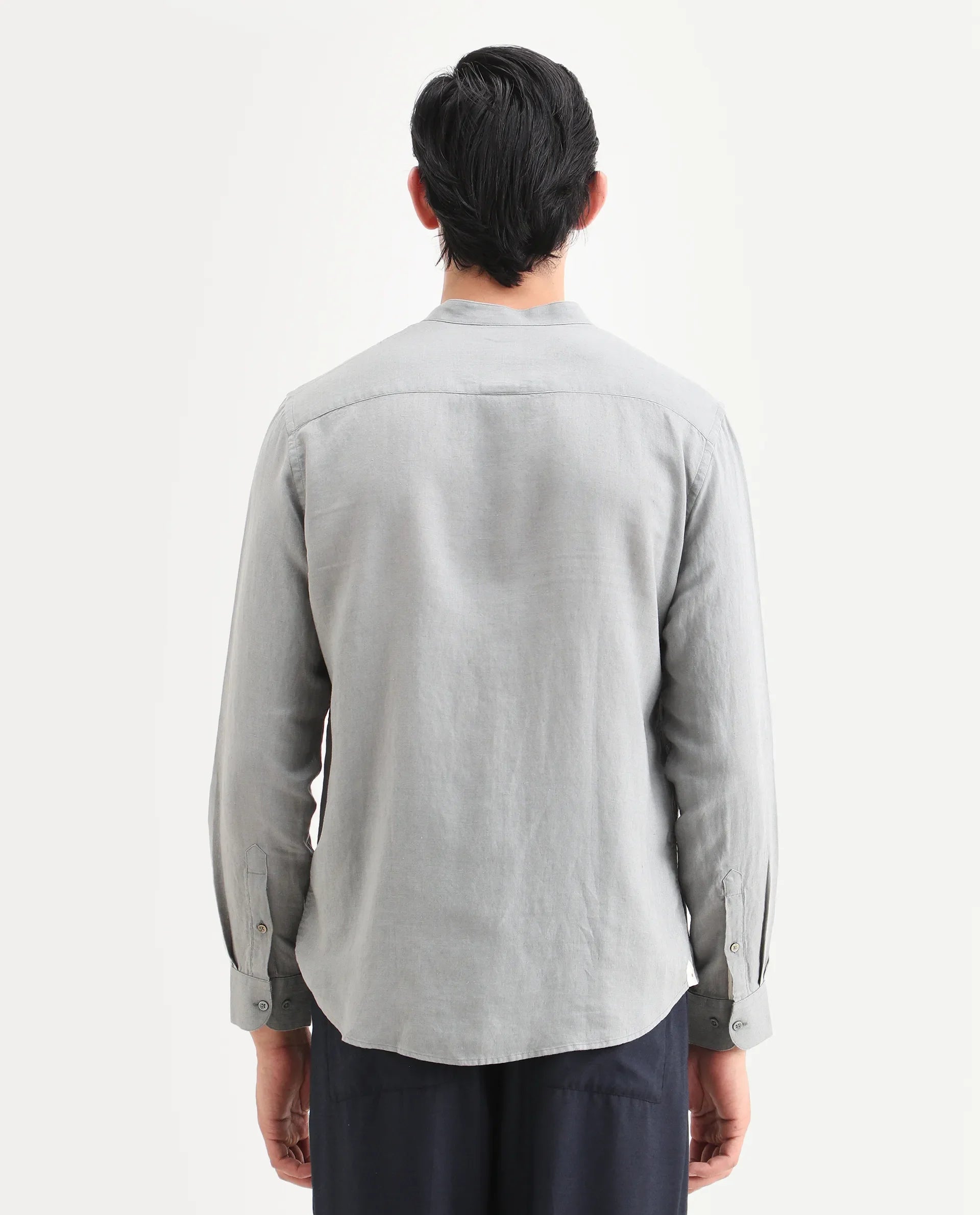 Rare Rabbit Men's Cinex 26 Dusky Olive 100% Linen Fabric Full Sleeve Regular Fit Shirt | Rare Rabbit at Broadway