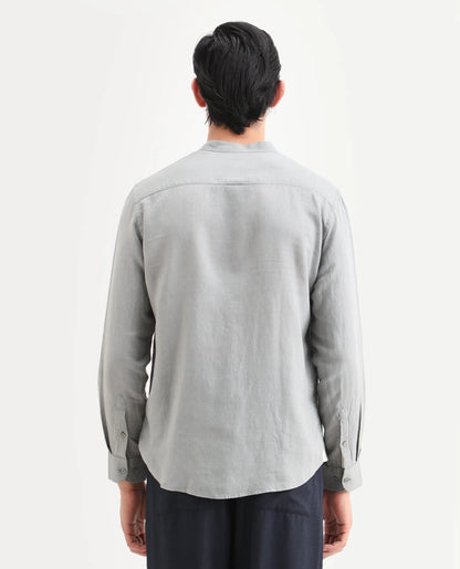 Rare Rabbit Men's Cinex 26 Dusky Olive 100% Linen Fabric Full Sleeve Regular Fit Shirt | Rare Rabbit at Broadway