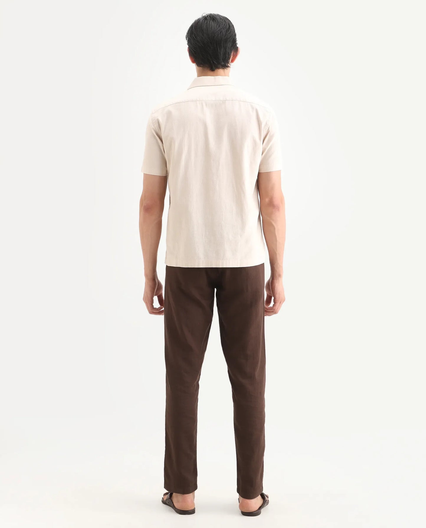 Rare Rabbit Men's Pastor-Ss26 Brown Cotton Fabric Regular Fit Drawstring Plain Trouser | Rare Rabbit at Broadway