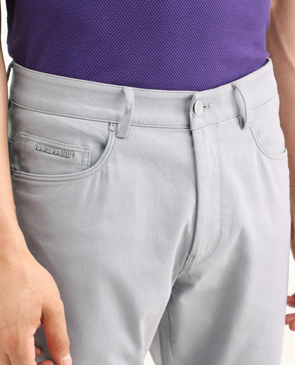 Rare Rabbit Men's Spoke-Ss26 Purple Cotton Blend Fabric Regular Fit Plain Trouser | Rare Rabbit at Broadway