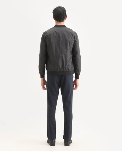 Rare Rabbit Men's Travel-Ss26 Navy Polyester Fabric Button And Zip Closure Closure Plain Trouser | Rare Rabbit at Broadway