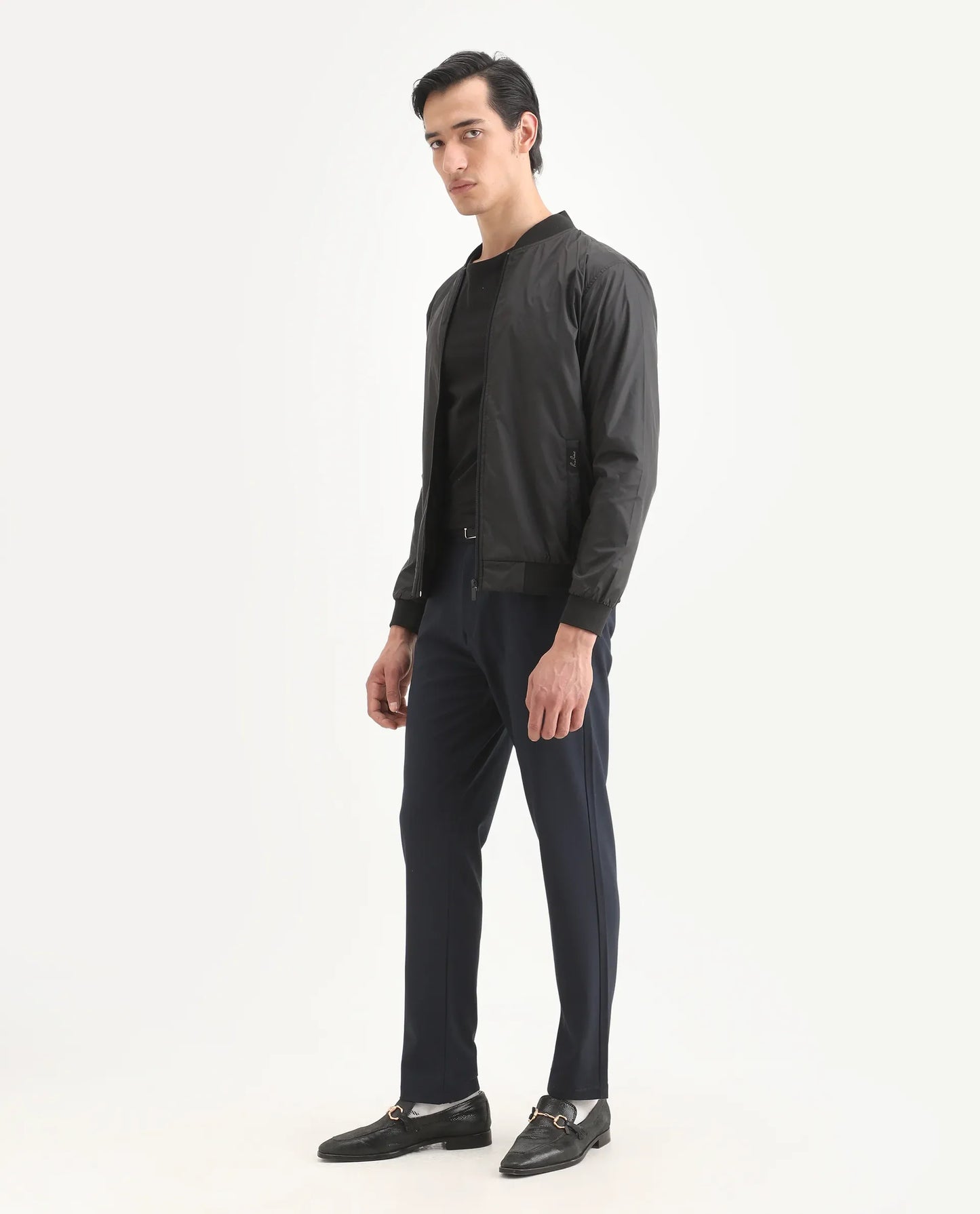 Rare Rabbit Men's Travel-Ss26 Navy Polyester Fabric Button And Zip Closure Closure Plain Trouser | Rare Rabbit at Broadway