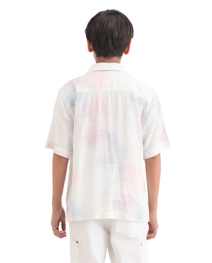 Rare Ones Kids Adrin-S Off White Viscose Button Closure Boxy Fit Shirt