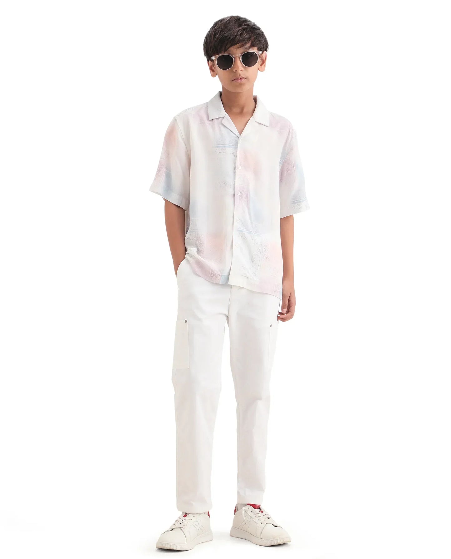 Rare Ones Kids Adrin-S Off White Viscose Button Closure Boxy Fit Shirt