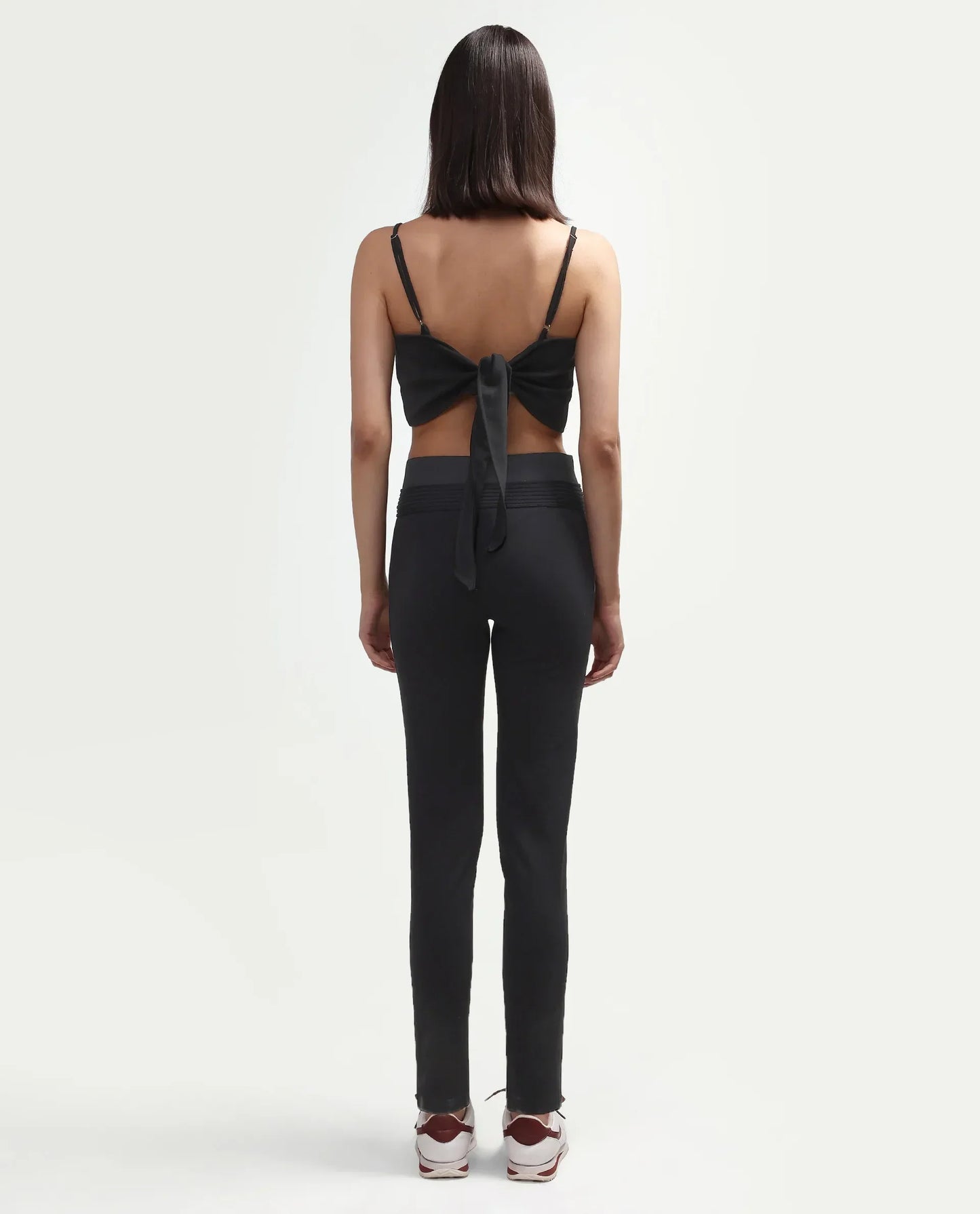 Rareism Women's Jancuro-S26 Black Viscose Blend Slim Fit Plain Trouser