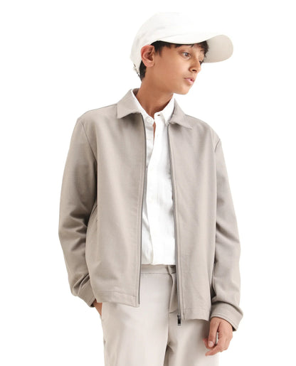 Rare Ones Kids Juan-K 26 Beige Polyester Blend Zipper Closure Regular Fit Shacket