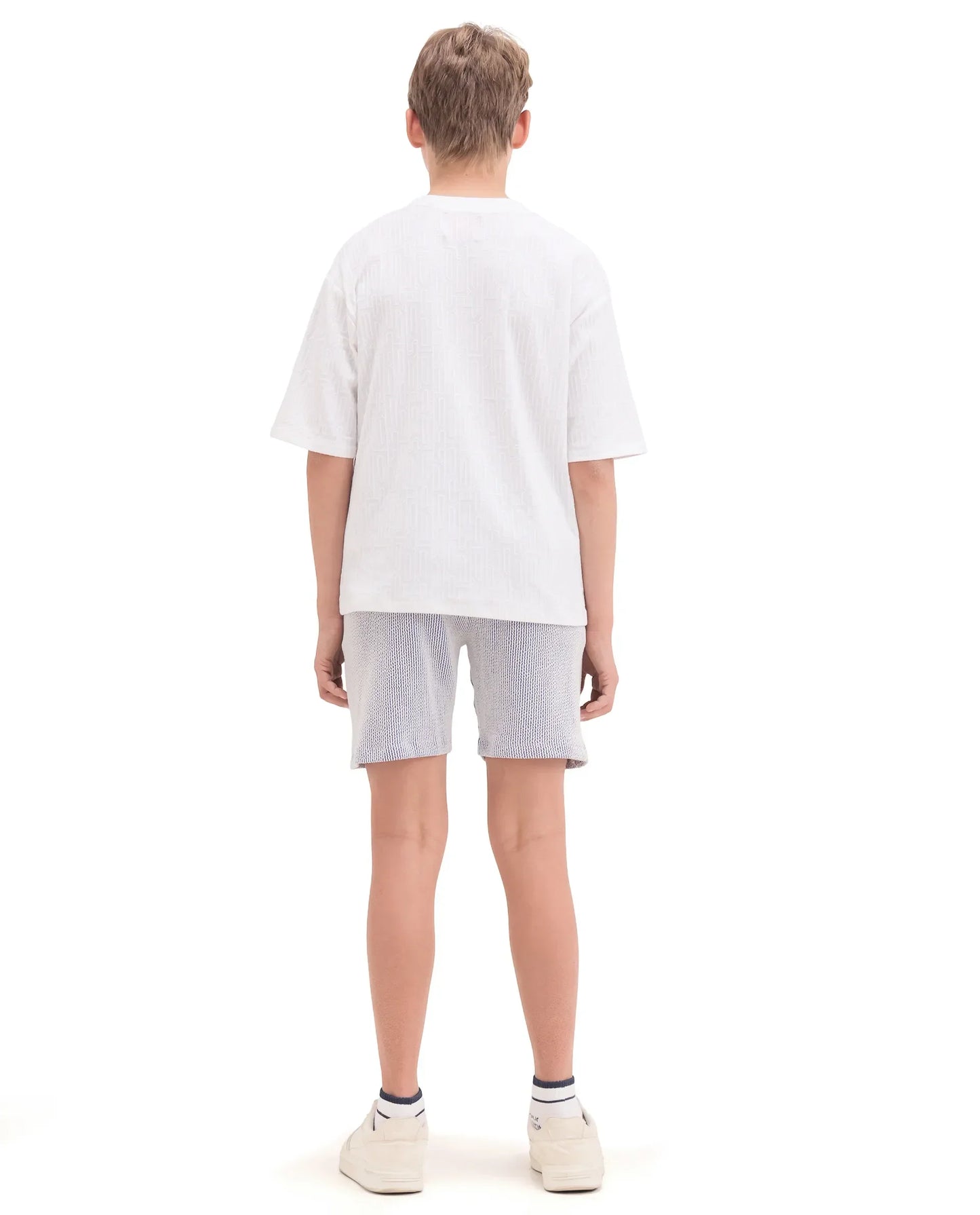 Rare Ones Kids John26-B Light Blue Cotton Blend Fabric Drawstring Closure Regular Fit Shorts