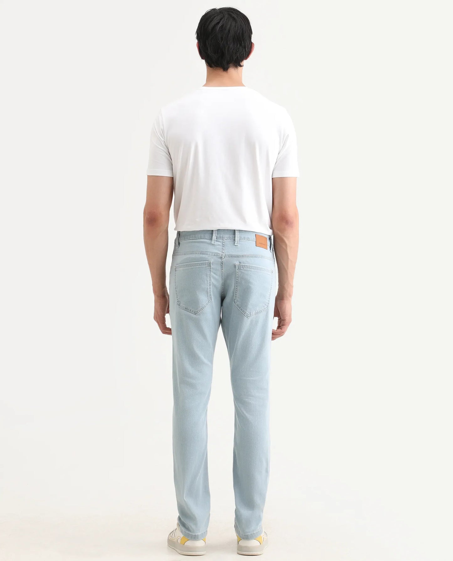 Rare Rabbit Men's Ankl Light Blue Cotton Blend Fabric Hawk Slim Plain Jeans | Rare Rabbit at Broadway