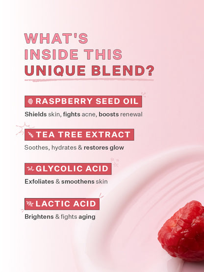 Raspberry Vital Skin Brightening + Hydrating Face Mask with AHA