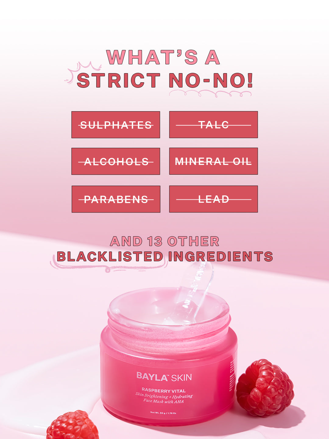 Raspberry Vital Skin Brightening + Hydrating Face Mask with AHA