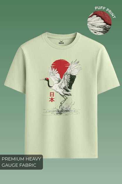 Red Rowned Crane Bird Premium T-Shirt