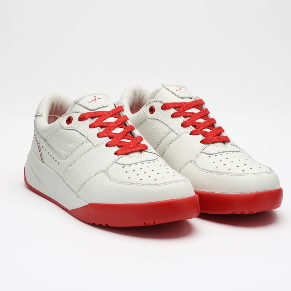 Red Leather Low Top Sneaker
