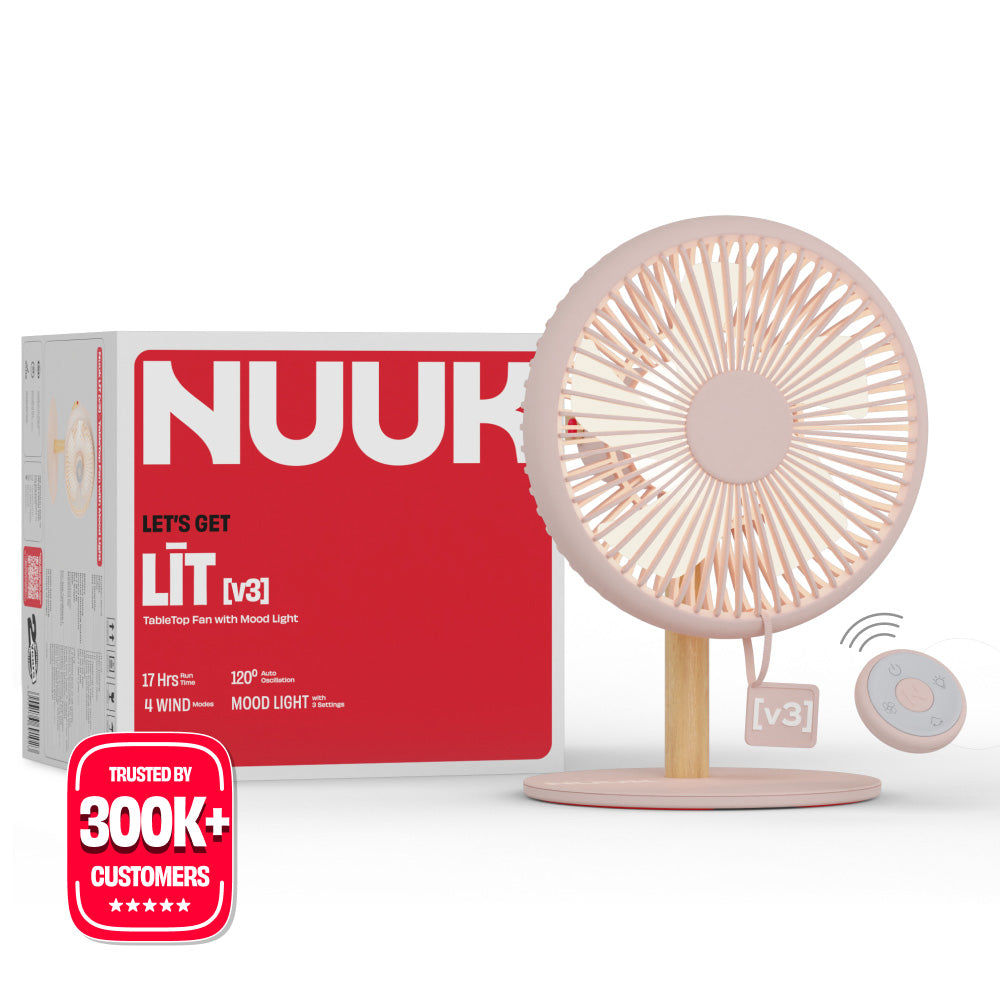 All-day Wireless Rechargeable Table Fan with Mood Light and Magnetic Remote | LĪT [v3]