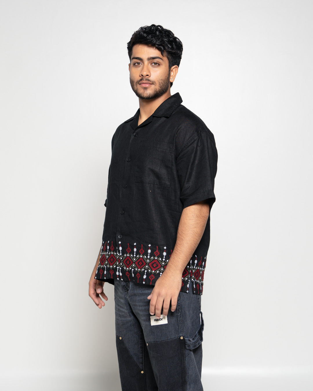 Culture Embroidery Shirt_Black