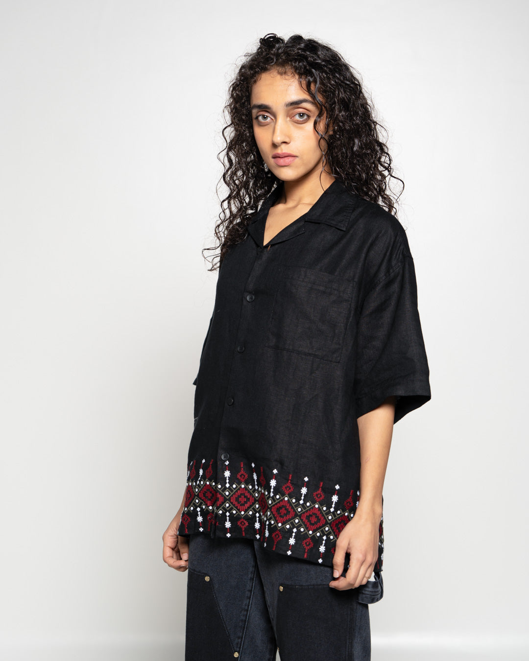 Culture Embroidery Shirt_Black