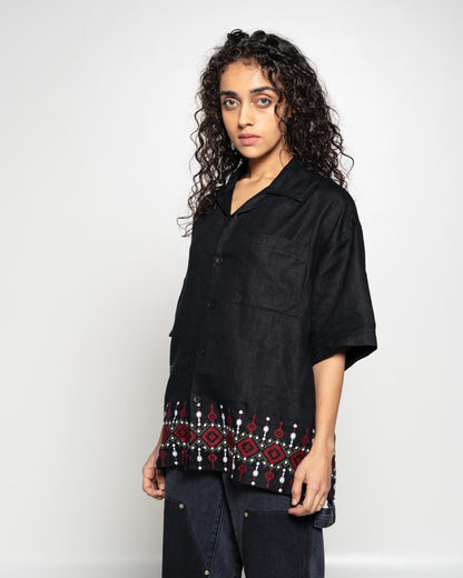 Culture Embroidery Shirt_Black