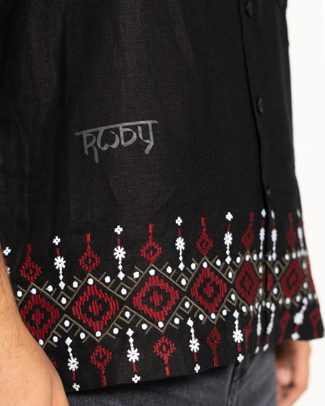 Culture Embroidery Shirt_Black