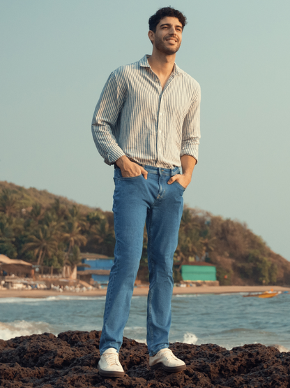 Royal Blue Power-Stretch Slim Fit Jeans