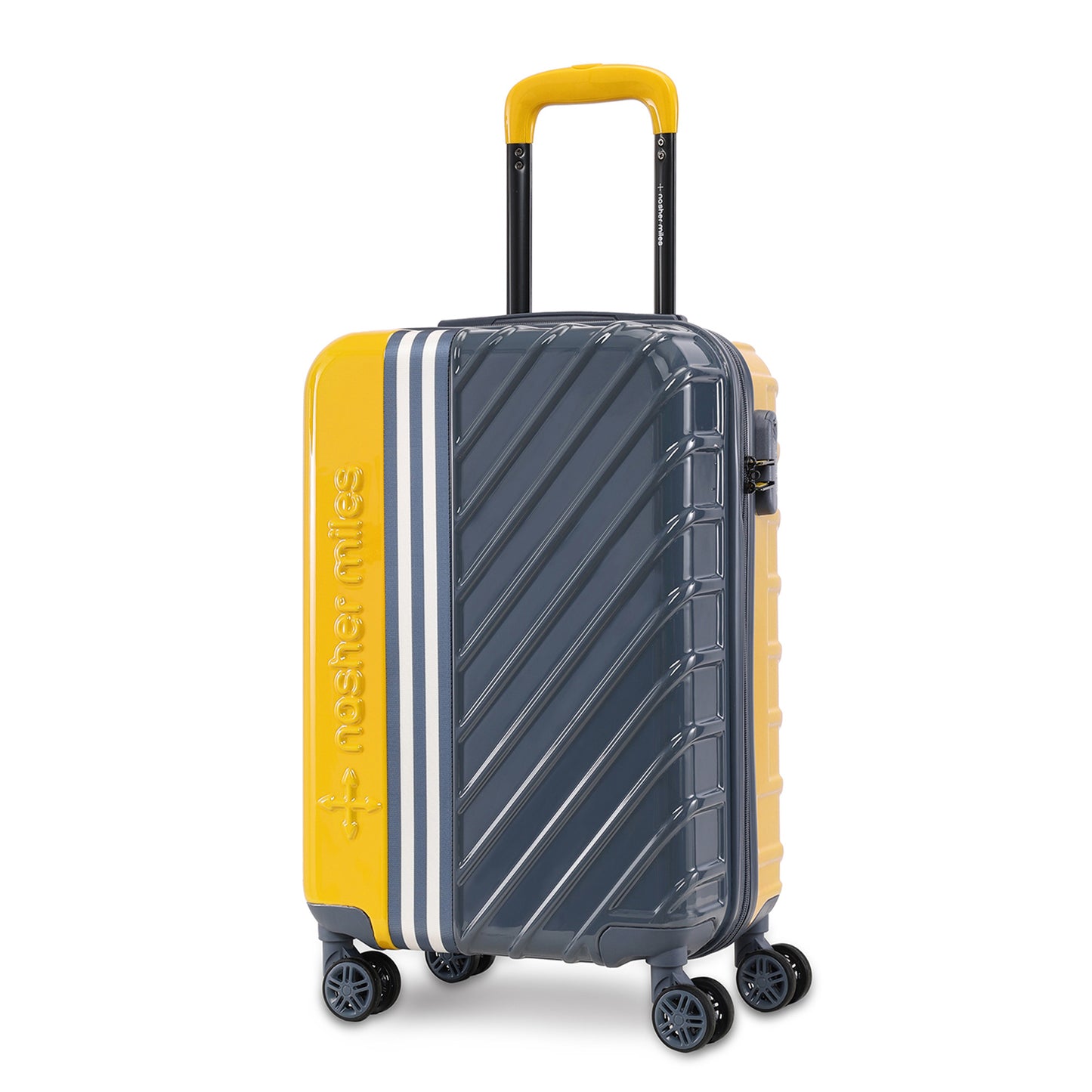 Nasher Miles Vegas Hard-Sided Polycarbonate Cabin Luggage Yellow&Grey 20 inch |55 Trolley Bag