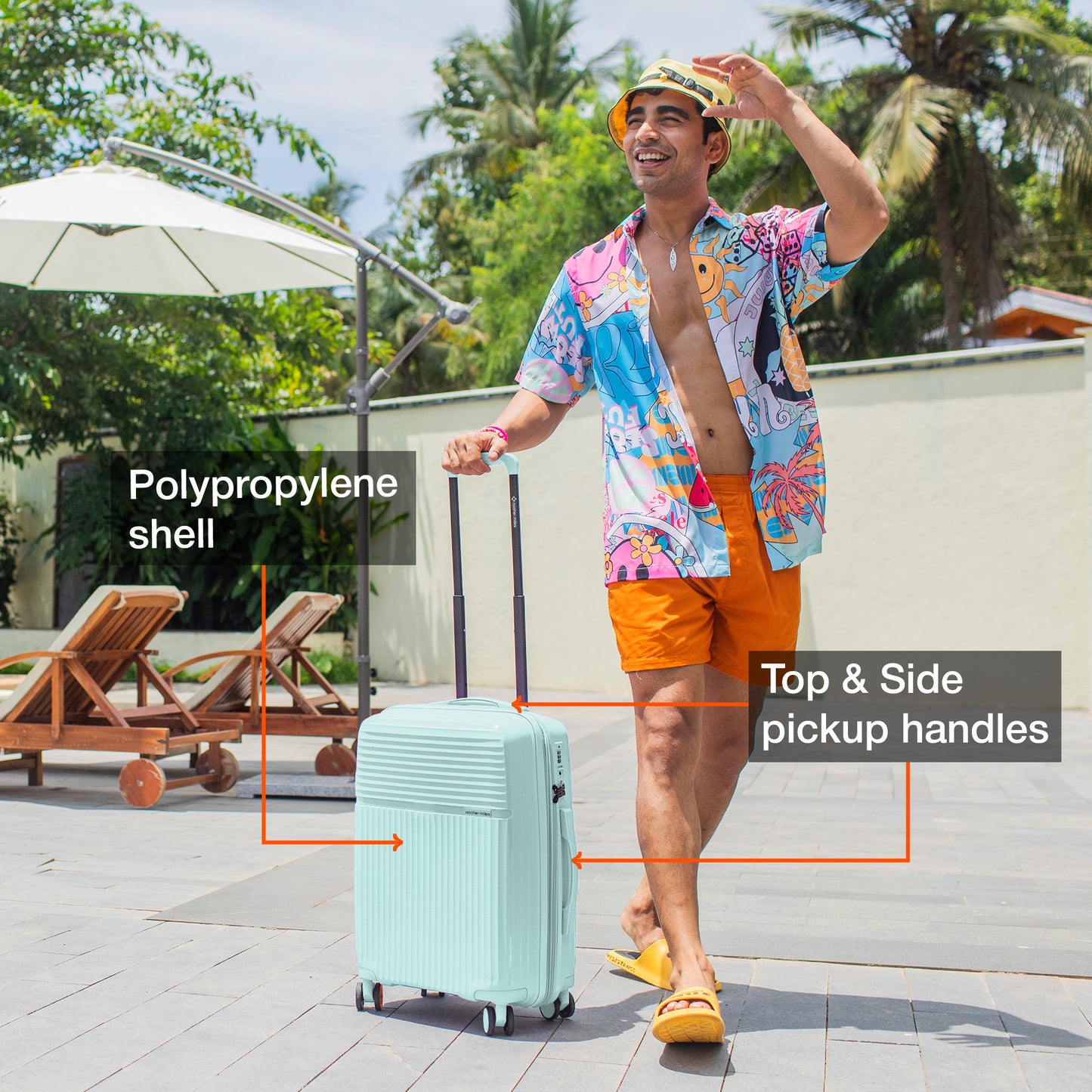 Nasher Miles Krabi Expander Hard-Sided Polypropylene Cabin Luggage Cool Mint 20 inch |55 Trolley Bag