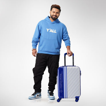 Nasher Miles Vegas Hard-Sided Polycarbonate Cabin Luggage Blue&Silver 20 inch |55 Trolley Bag