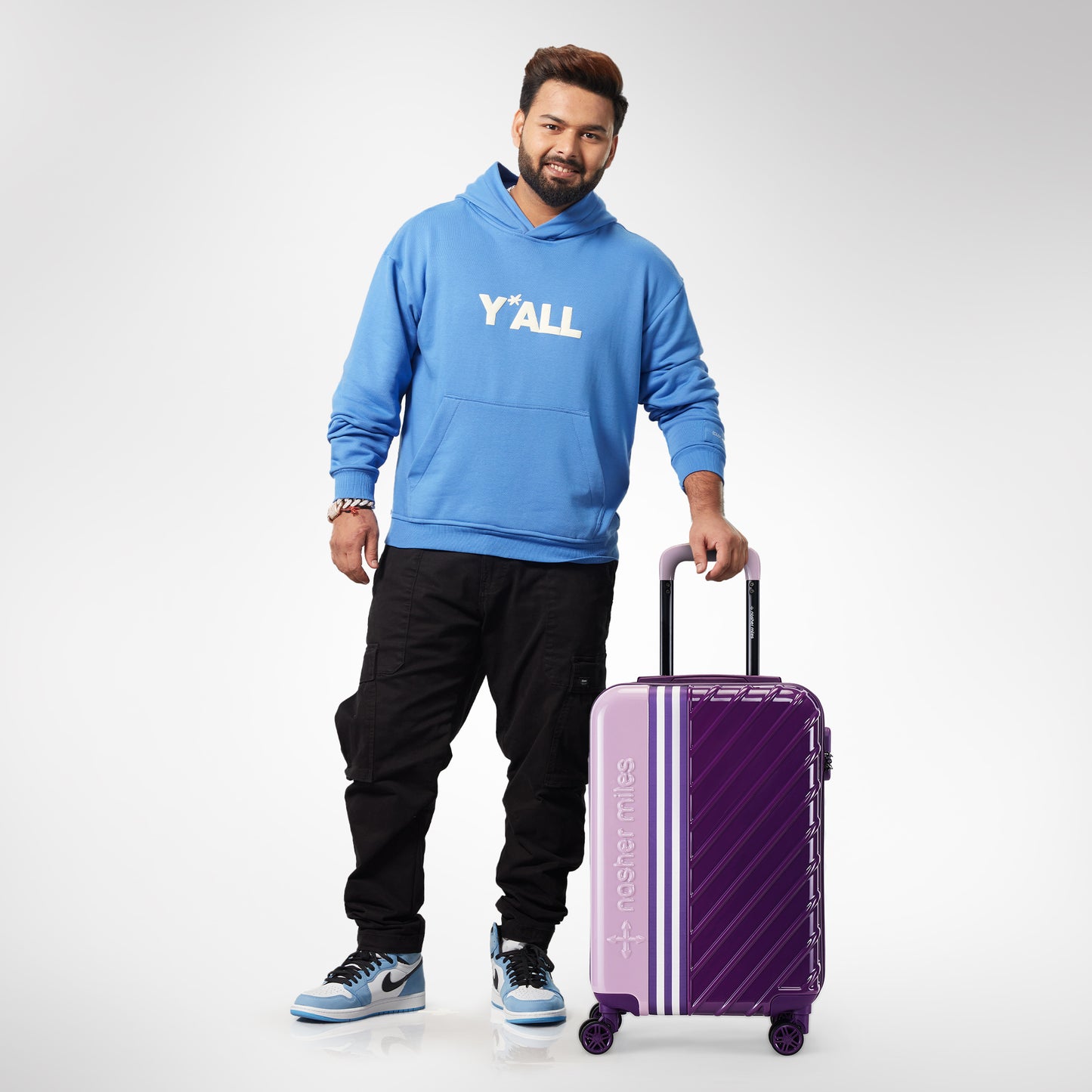 Nasher Miles Vegas Hard-Sided Polycarbonate Cabin Luggage Light Purple&Magenta 20 inch |55 Trolley Bag