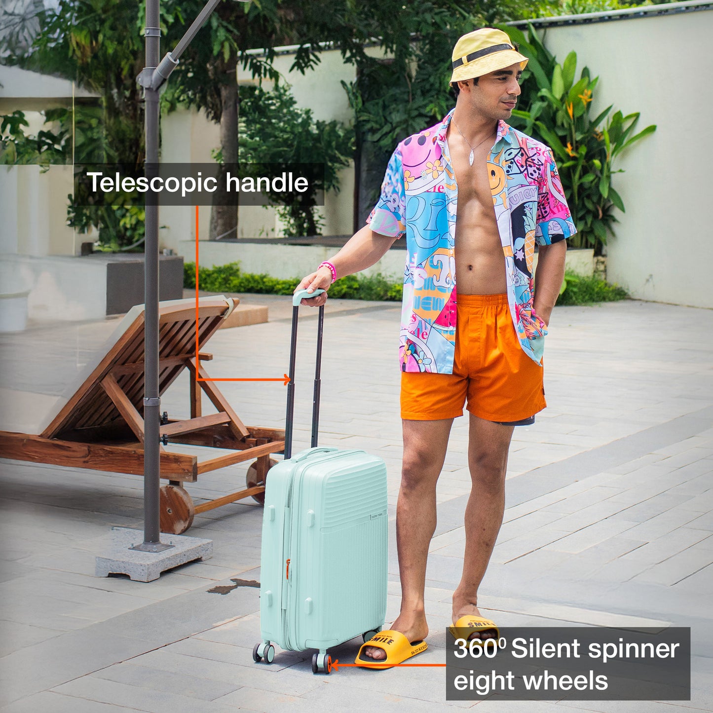 Nasher Miles Krabi Expander Hard-Sided Polypropylene Cabin Luggage Cool Mint 20 inch |55 Trolley Bag