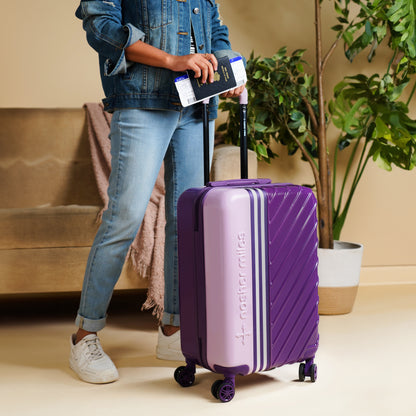Nasher Miles Vegas Hard-Sided Polycarbonate Cabin Luggage Light Purple&Magenta 20 inch |55 Trolley Bag