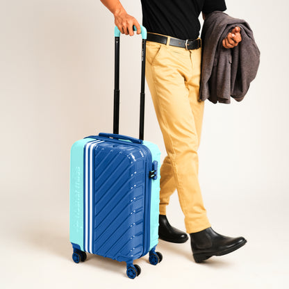 Nasher Miles Vegas Hard-Sided Polycarbonate Cabin Luggage Teal&Dark Blue 20 inch |55 Trolley Bag