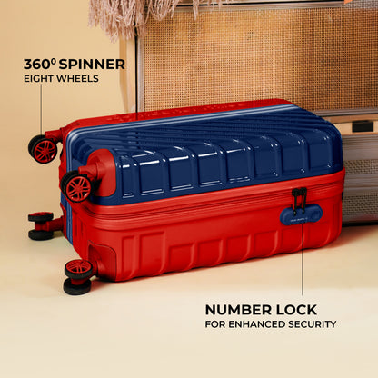 Nasher Miles Vegas Hard-Sided Polycarbonate Cabin Luggage Red&Blue 20 inch |55 Trolley Bag