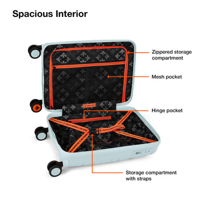 Nasher Miles Paris Hard-Sided Polypropylene Cabin Luggage 20 inch | 55cm | 8 Wheels Small Trolley Bag for Travel | Suitcase (Pastel Green)