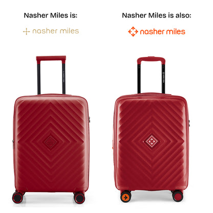 Nasher Miles Antwerp Hard-Sided Polypropylene Cabin Luggage 20 inch | 55cm TSA Lock 8 Wheels & Expander Small Trolley Bag for Travel | Suitcase (Maroon)