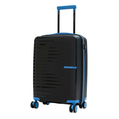 Nasher Miles Havelock TSA Lock and Anti-Theft Hard-Sided Polypropylene Cabin Luggage Black 20 inch |55 Trolley Bag | Suitcase