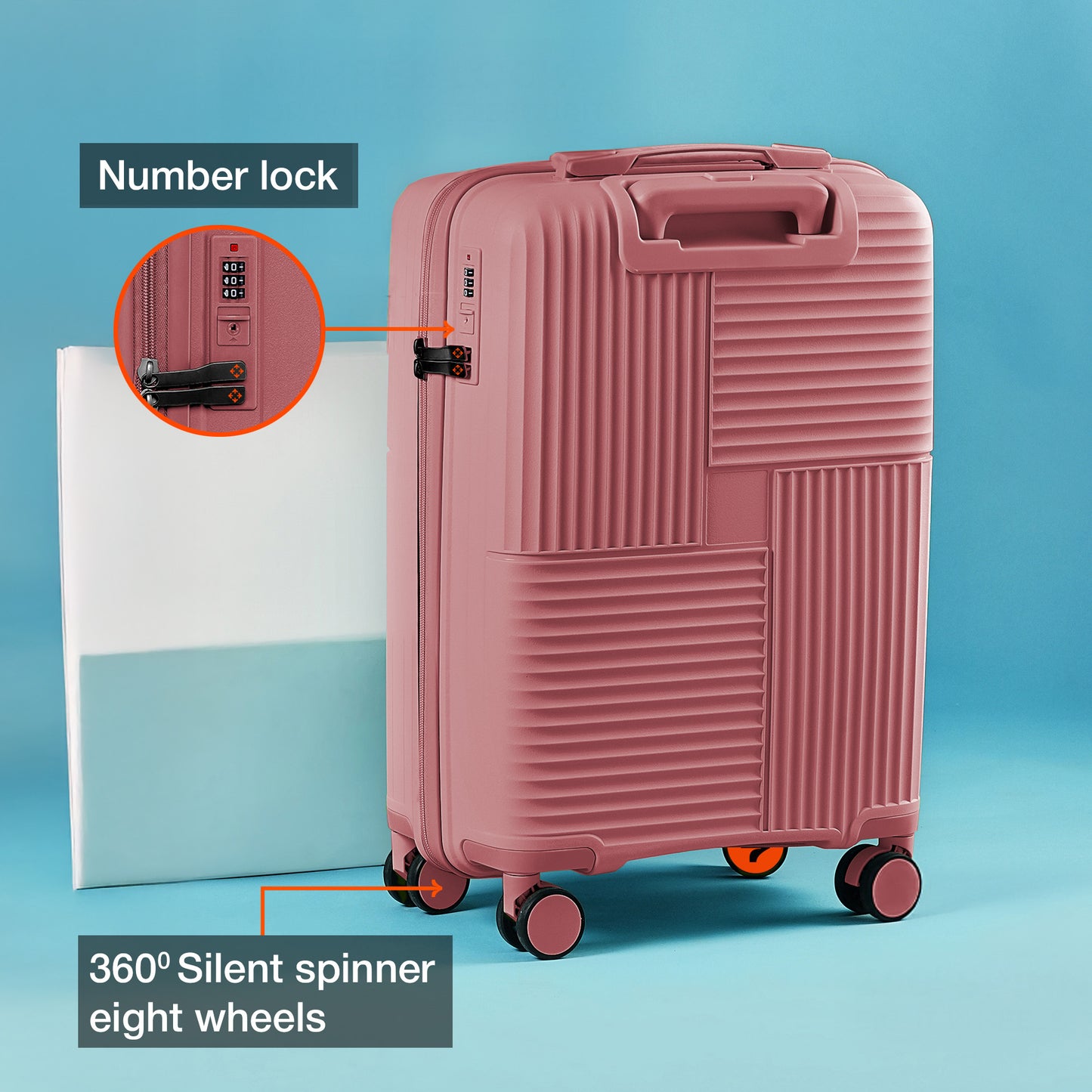 Nasher Miles Singapore Hard-Sided Polypropylene Cabin Luggage Rose Gold 20 inch |55 Trolley Bag