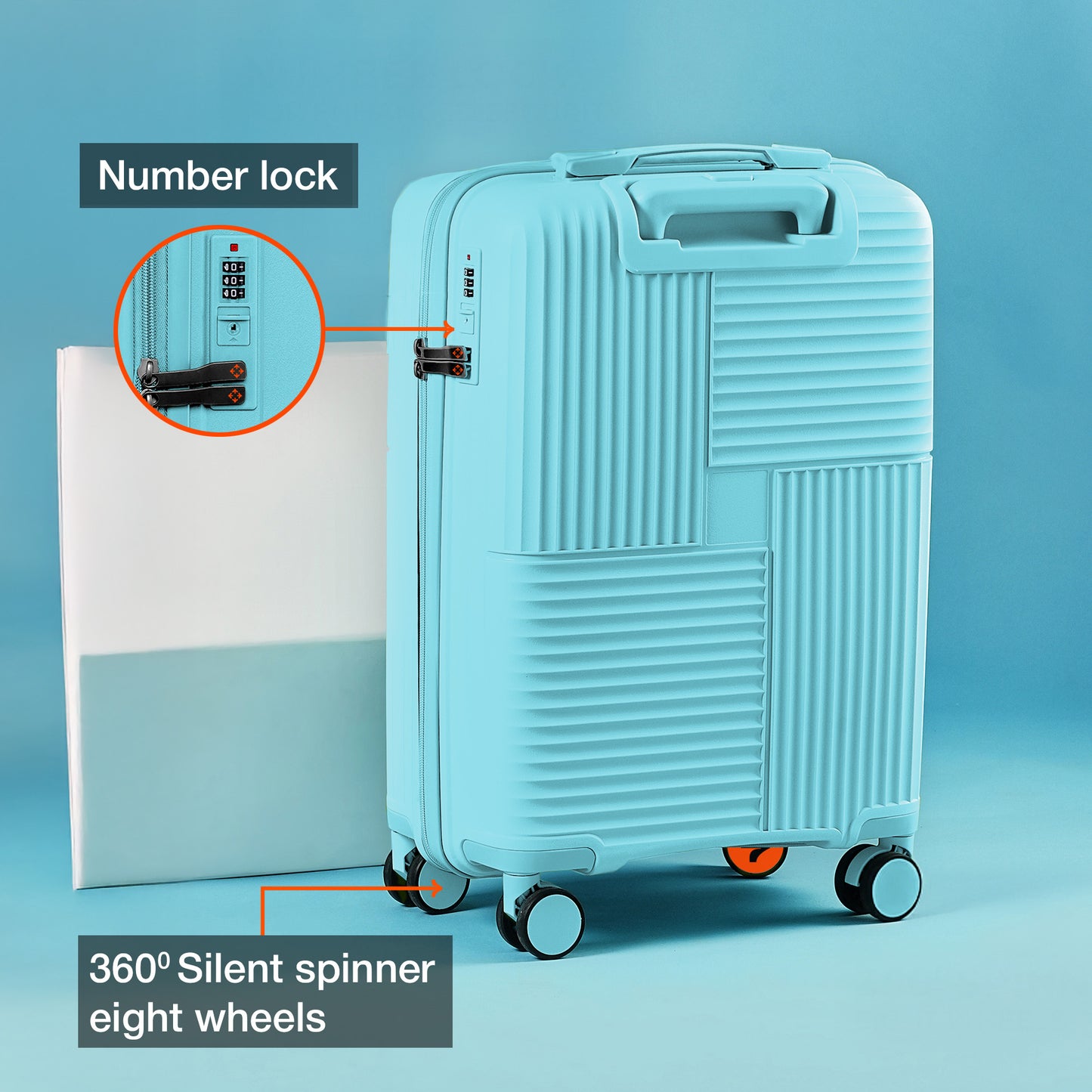 Nasher Miles Singapore Hard-Sided Polypropylene Cabin Luggage Light Blue 20 inch |55 Trolley Bag