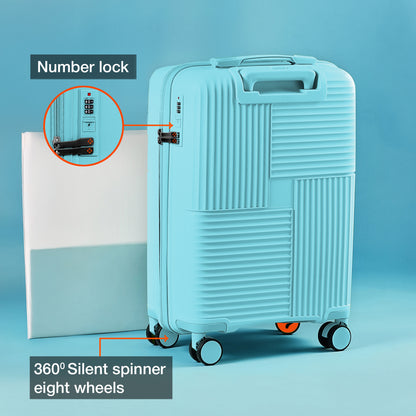 Nasher Miles Singapore Hard-Sided Polypropylene Cabin Luggage Light Blue 20 inch |55 Trolley Bag